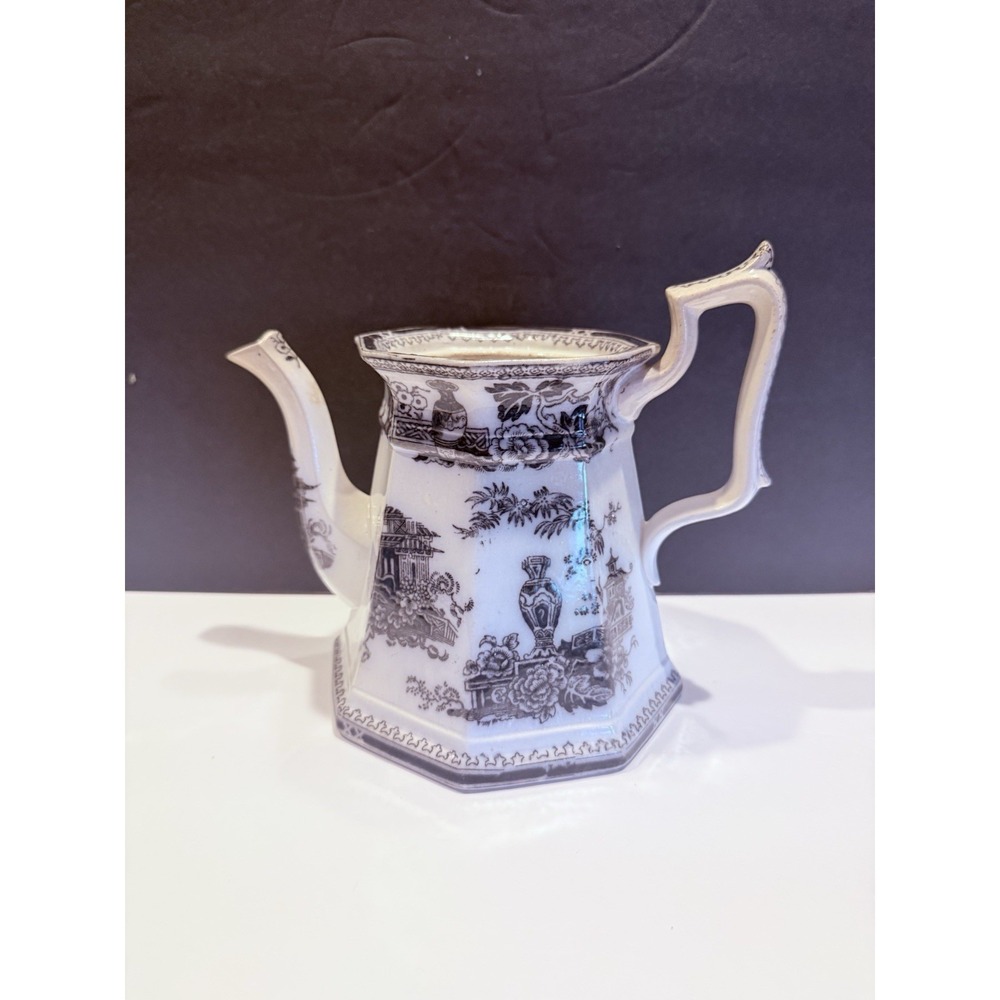 Antique W Adams & Sons Jeddo Mulberry Transferware Coffee Pot No Lid Ironstone